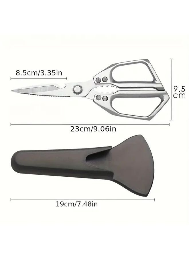 Heavy Duty Stainless Steel Kitchen Scissors Silvery Sharp Blades Ergonomic Handle Rust Resistant - Image 4